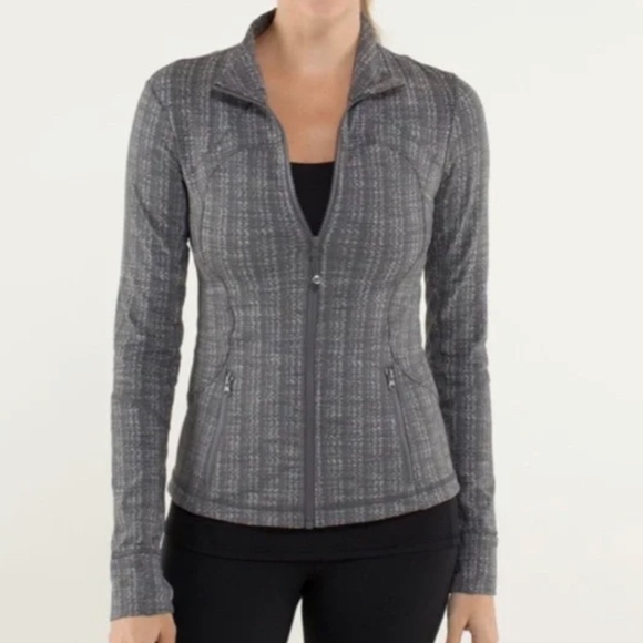 Lululemon Forme Jacket Ziggy Wee October Angel Wing - Gray Size 6 - With Cuffins - Picture 1 of 9